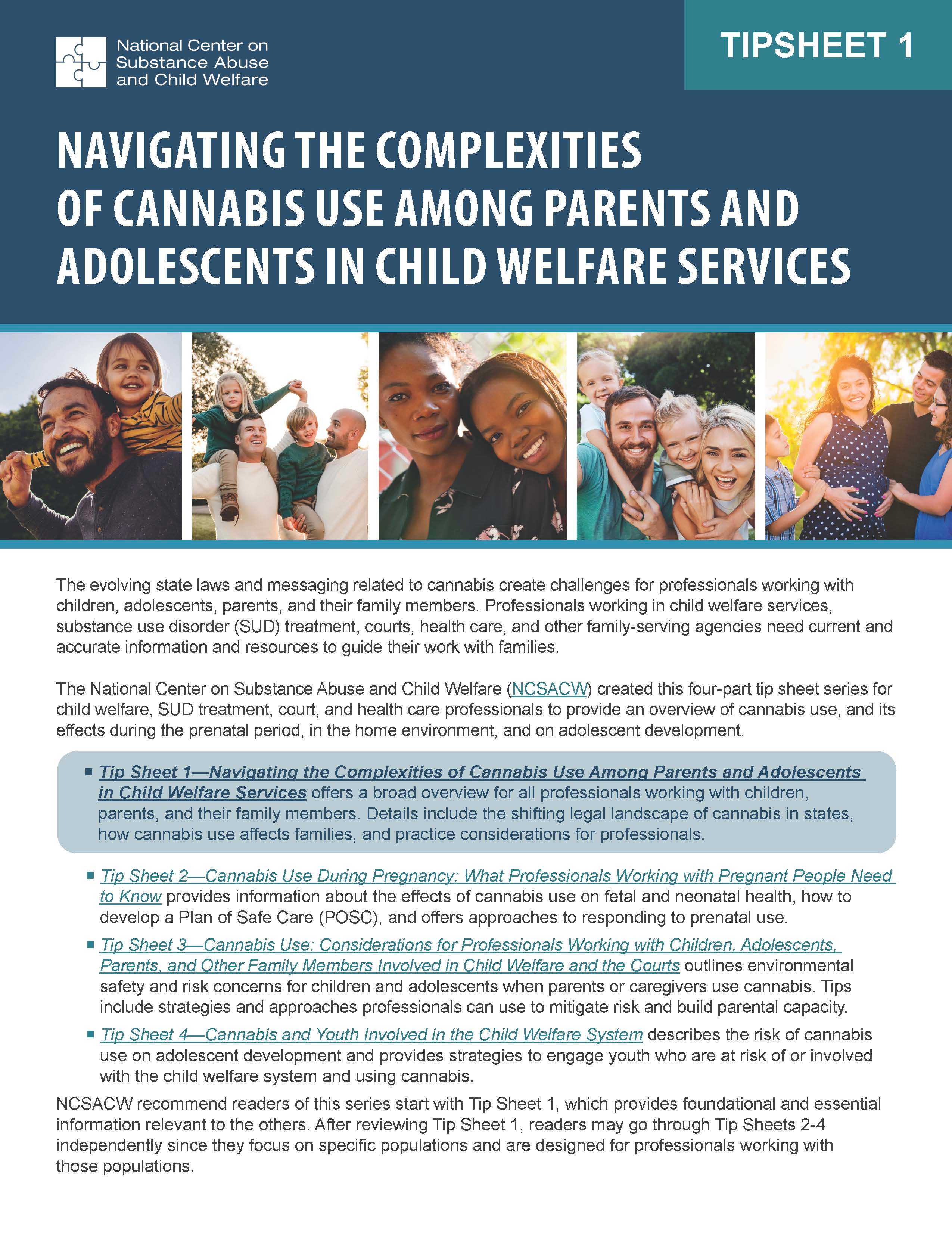 Tip Sheet 1: Navigating the Complexities of Cannabis Use Among Parents and Adolescents in Child Welfare Services