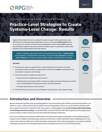 Brief 3: Technical Assistance Brief - Practice-Level Strategies to Create Systems-Level Change: Results